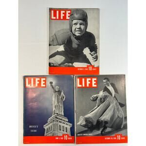 LIFE Magazine Lot 3 1939 Football Statue Liberty Dancing WWII Era